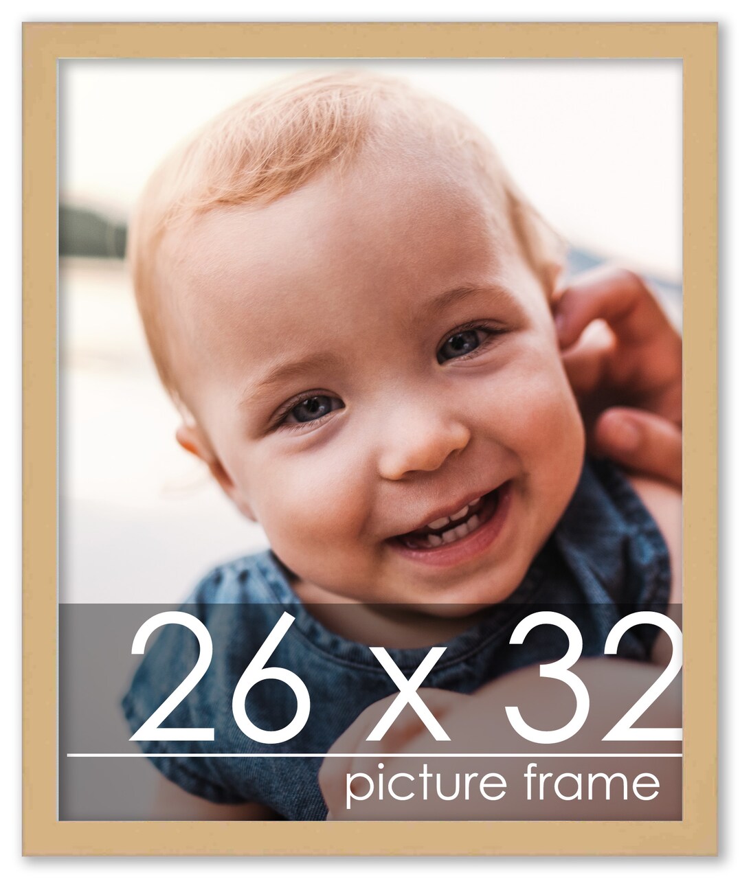 26x32 Solid Wood Picture Frame with UV-Resistant Acrylic & Acid-Free Backing, Available in 6 Finishes: Matte Black, Matte White, Metallic Bronze, Silver, Natural Wood Grain & Mahogany